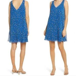 💖 2/$25 Charles Henry Blue Wild Flowers Mini Dress